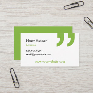 Bibliotheek Bibliothecair Visitekaartje voor uitge