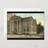 Bibliotheek, Binghamton NY  1909 Briefkaart (Voorkant / Achterkant)