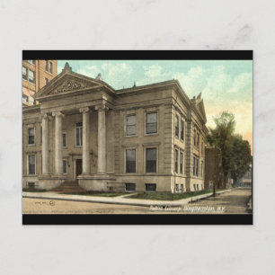 Bibliotheek, Binghamton NY  1909 Briefkaart