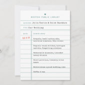 Bibliotheek Boek Bekijk Kaart Bruiloft Menu (Voorkant)