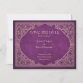 Bibliotheek Boek Burgundy Geek Literary Wedding Save The Date (Voorkant)