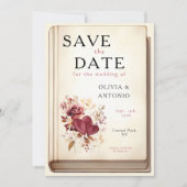  Bibliotheek Boek Hoesje Elegant Romantisch Save The Date (Voorkant)