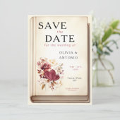  Bibliotheek Boek Hoesje Elegant Romantisch Save The Date (Staand voorkant)