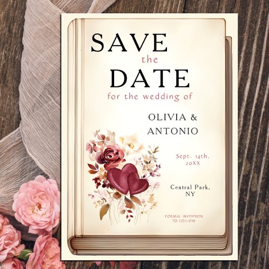  Bibliotheek Boek Hoesje Elegant Romantisch Save The Date