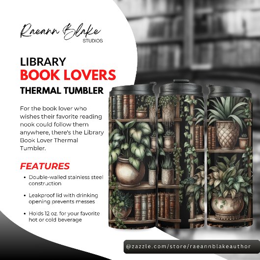 Bibliotheek Boek Lover Thermische Tumbler Thermosbeker