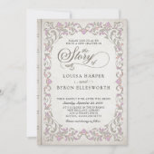 Bibliotheek Boek Verhaal Sprookje Bruiloft Kaart (Voorkant)