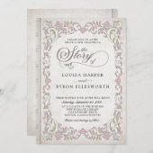 Bibliotheek Boek Verhaal Sprookje Bruiloft Kaart (Voorkant / Achterkant)