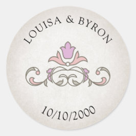  Bibliotheek Boek Verhaal Sprookje Bruiloft Ronde Sticker