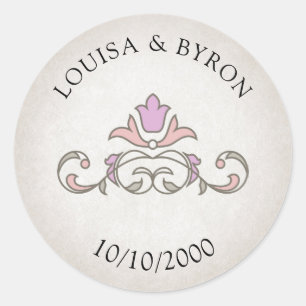 Bibliotheek Boek Verhaal Sprookje Bruiloft Ronde Sticker