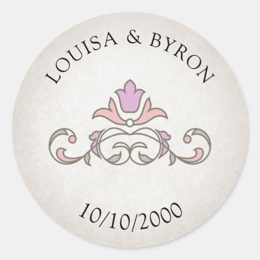  Bibliotheek Boek Verhaal Sprookje Bruiloft Ronde Sticker (Voorkant)