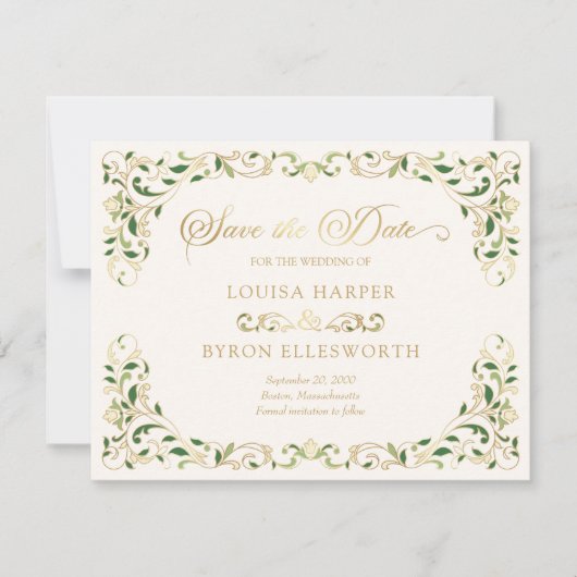  Bibliotheek Boek Verhaal Sprookje Bruiloft Save The Date (Voorkant)