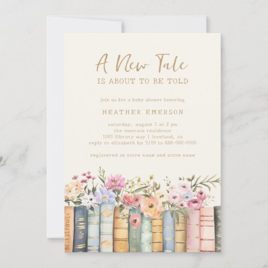 Bibliotheek Boeken Baby shower Uitnodiging (Voorkant)