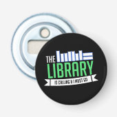 Bibliotheek Boeken Cadeau Button Flesopener (Voorkant)