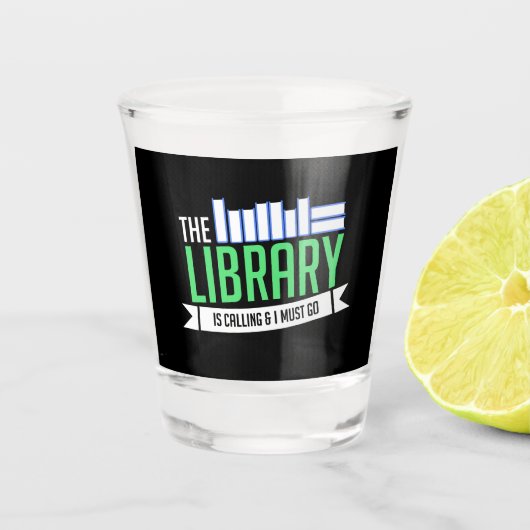 Bibliotheek Boeken Cadeau Shot Glas (Voorkant)