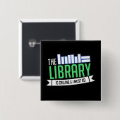 Bibliotheek Boeken Cadeau Vierkante Button 5,1 Cm (Voorkant /achterkant)
