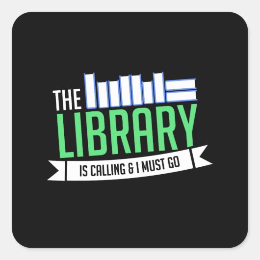 Bibliotheek Boeken Cadeau Vierkante Sticker (Voorkant)