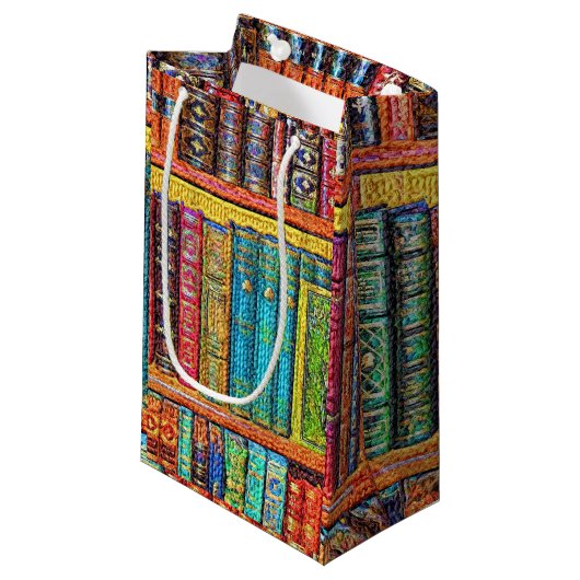 Bibliotheek Boeken GIft Bag Klein Cadeauzakje (Voorkant Gekanteld)
