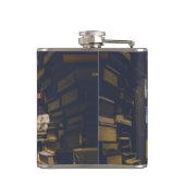 Bibliotheek Boeken Planken Open Boek Lezen Heupfles (Achterkant)