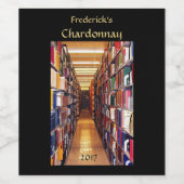 Bibliotheek Boeken Wijnlabel Wijn Etiket (Enkel label)