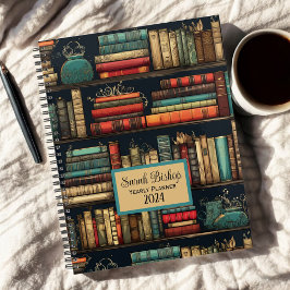 Bibliotheek Boekenrek Aangepaste Jaarlijkse Planne Planner