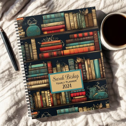 Bibliotheek Boekenrek Aangepaste Jaarlijkse Planne Planner