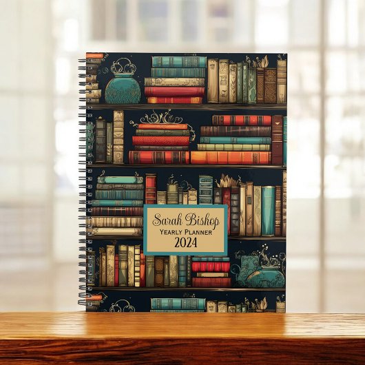 Bibliotheek Boekenrek Aangepaste Jaarlijkse Planne Planner