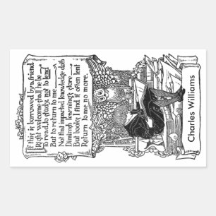 Bibliotheek Boekzegel  Gedicht Typografie Rechthoekige Sticker