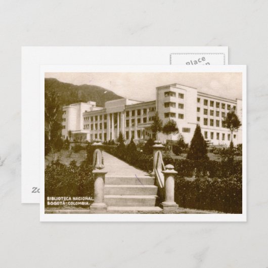 Bibliotheek, Bogota, Vintage van Colombia Briefkaart (Voorkant / Achterkant)