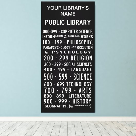 Bibliotheek Bus Roll Sign Canvas Afdruk (Insitu (Houten vloer))