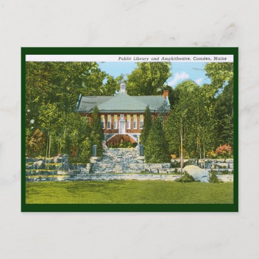Bibliotheek, Camden, Maine Briefkaart (Voorkant)