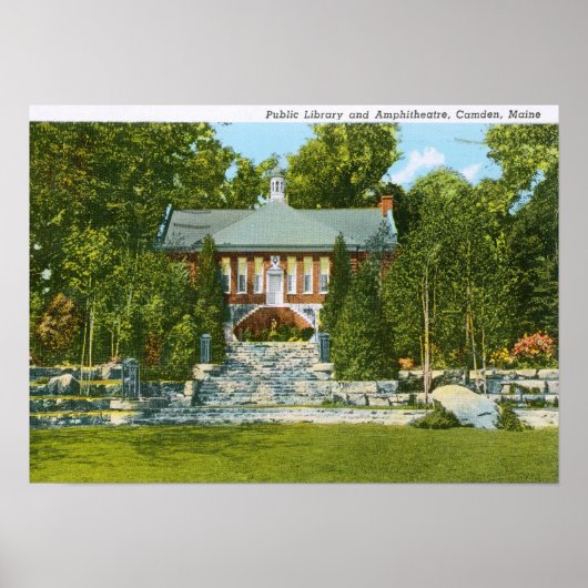 Bibliotheek, Camden, Maine Poster (Voorkant)
