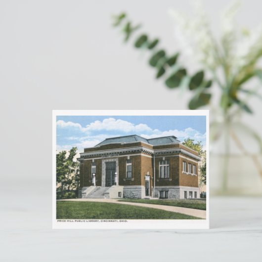 Bibliotheek, Cincinnati, Vintage van Ohio Briefkaart (Staand voorkant)