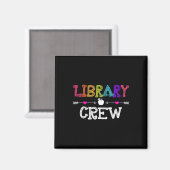 Bibliotheek Crew Teacher Fun Eerste Dag van de Sch Magneet (Voorkant / Achterkant)