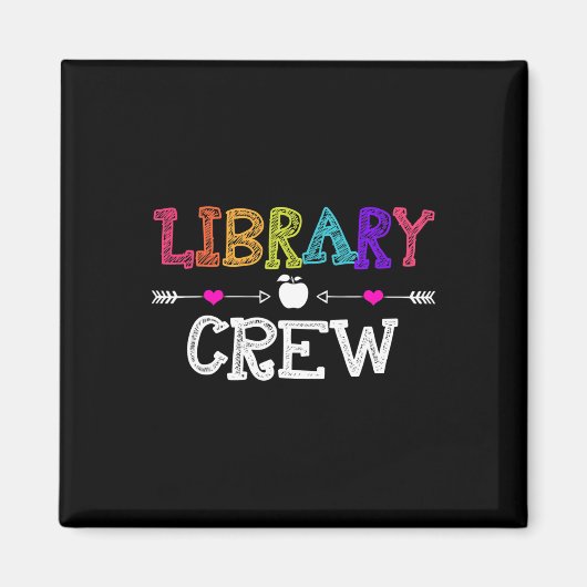 Bibliotheek Crew Teacher Fun Eerste Dag van de Sch Magneet (Voorkant)