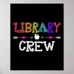 Bibliotheek Crew Teacher Fun Eerste Dag van de Sch Poster