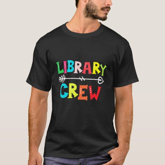 Bibliotheek Crew Teacher Student Eerste dag van de T-shirt (Voorkant)