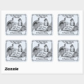 Bibliotheek Dedication Boekplaten, naam toevoegen Vierkante Sticker (Vel)