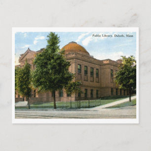 Bibliotheek, Duluth, Vintage MN 1914 Briefkaart