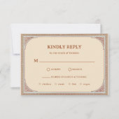 Bibliotheek | Elegant  Lijst bruiloft RSVP Kaartje (Voorkant)