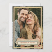 Bibliotheek | Elegant Lijst met foto bruiloft Kaart (Achterkant)