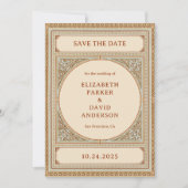 Bibliotheek | Elegante Klassieke Vintage Frame met Save The Date (Voorkant)