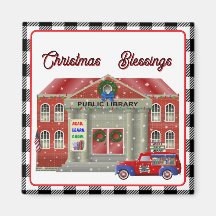 Bibliotheek en kleine mobiele bibliotheek met rode