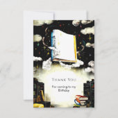 Bibliotheek Fairytale Custom Storybook Verjaardag Bedankkaart (Voorkant)