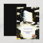 Bibliotheek Fairytale Custom Storybook Verjaardag Bedankkaart (Voorkant / Achterkant)