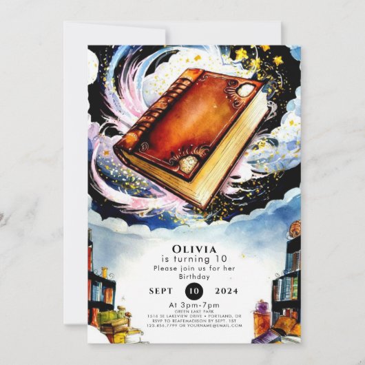 Bibliotheek Fun Boho Verhalenboek Verjaardag Kaart (Voorkant)