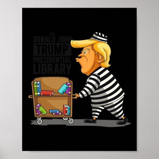 Bibliotheek Grappig Grijs Clic Fit Poster (Voorkant)
