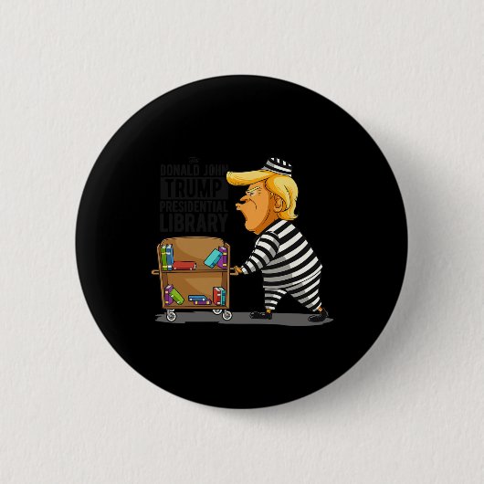 Bibliotheek Grappig Grijs Clic Fit Ronde Button 5,7 Cm (Voorkant)