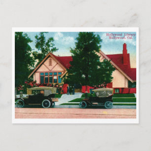 Bibliotheek, Hollywood, CA Vintage Briefkaart