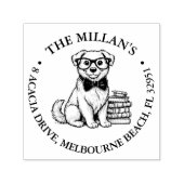 Bibliotheek hondenliefhebber thema  zelfinktende stempel (Design)