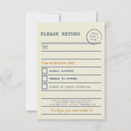 Bibliotheek Huwelijk RSVP Boek Retourkaarten Kaartje